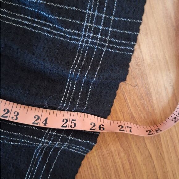 Loft Womens Babydoll Top Black Plaid Cap Sleeve Flowy Whimsigoth Small - Picture 9 of 9